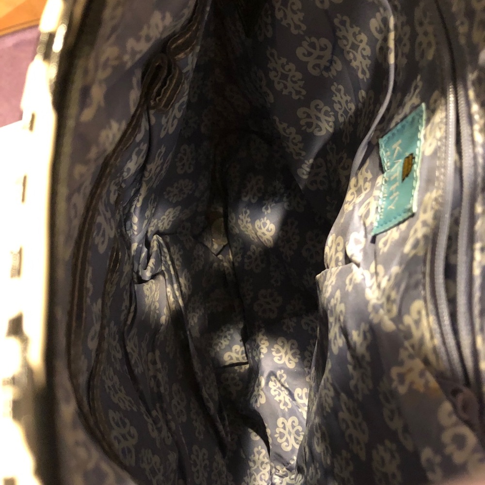 Chic lacquered zebra tote - lots of pockets inside